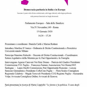 Foto Noi Rete Donne / Democrazia paritaria in Italia e in Europa: il convegno del 15 gennaio 2020 4