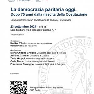 Foto La democrazia paritaria oggi. Dopo 75 anni dalla nascita della Costituzione 1