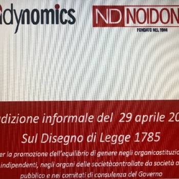 Foto: Disegno di Legge Nr. 1785: Ladynomics e NOIDONNE in audizione