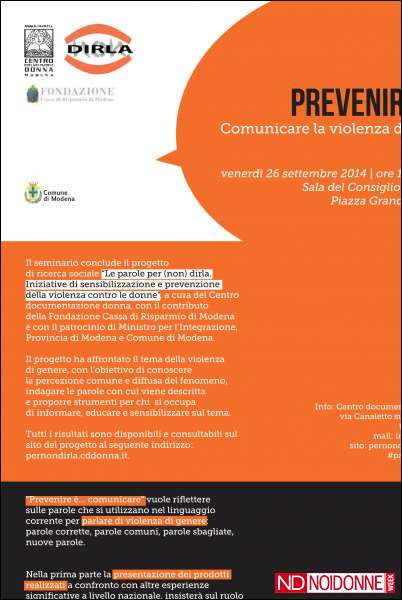 Foto: “Prevenire è… comunicare la violenza di genere”