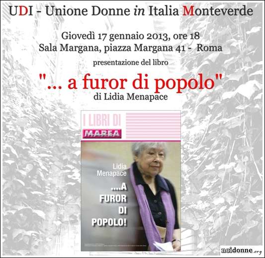 Foto: Roma / '...a furor di popolo', il libro di Lidia Menapace