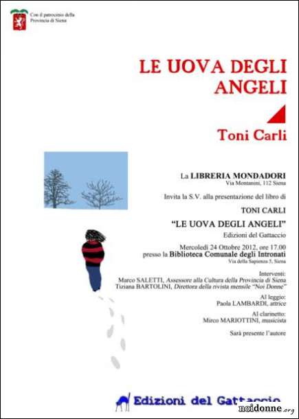 Foto: SIENA / Le uova degli angeli, il libro di Toni Carli