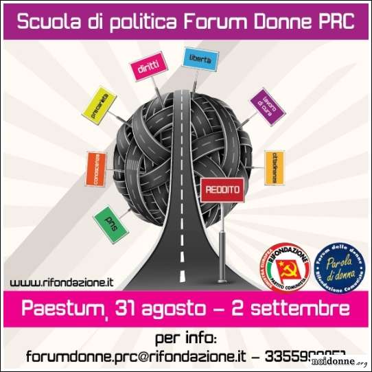 Foto: Tutte le strade portano al reddito. Scuola di politica del Forum delle donne del PRC