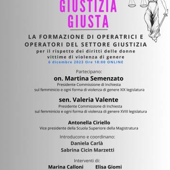 Foto: GIUSTIZIA GIUSTA: incontro sulla formazione di operatrici e operatori del settore giustizia